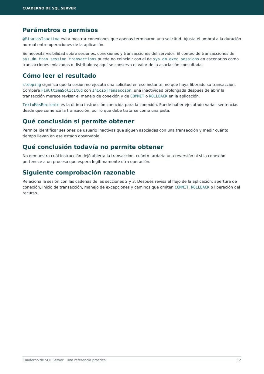 Página interior de Diagnóstico y optimización